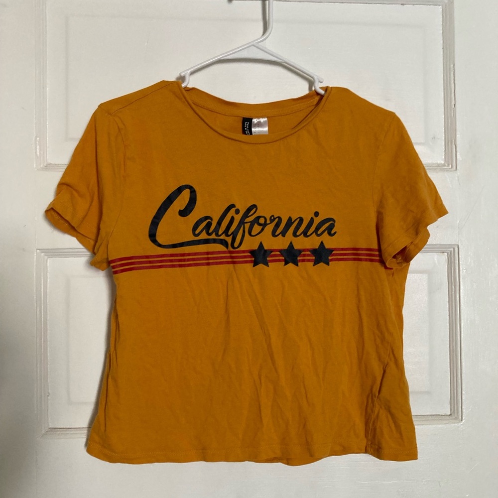 Divided Yellow California Crop Top